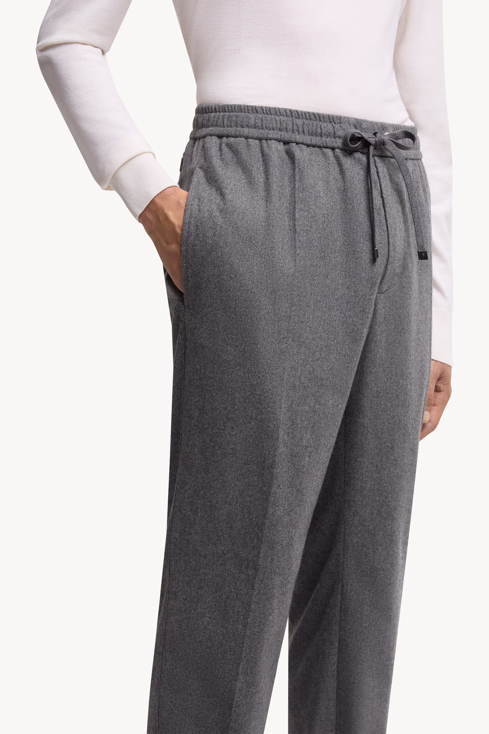 Pantalon de survêtement en cachemire mélangé Hommes Gris foncé Moncler 4